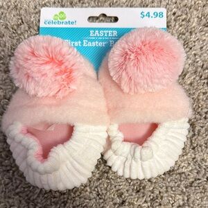 Celebrate! Pink Pom-Pom Baby Slippers for Kids